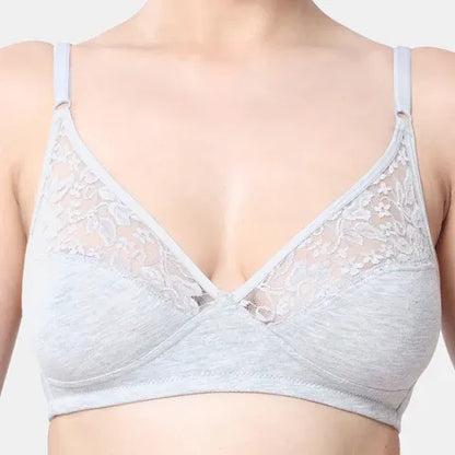 Envie minimiser lace bra non padded non wired 3/4th coverage NVB1091 grey melange smooth full coverage reducing bust elegant lace bra for women