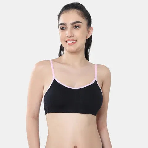 Envie girls training bra black light pink NVGB1103 non wired non padded soft fabric beginners bra for teens