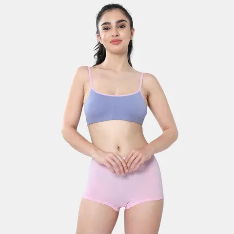 Soft comfortable girls bra lavender light pink Envie 3/4th coverage non wired lightweight beginners bra for teens