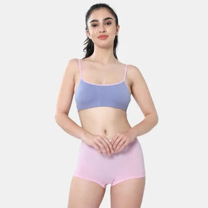 Soft comfortable girls bra lavender light pink Envie 3/4th coverage non wired lightweight beginners bra for teens