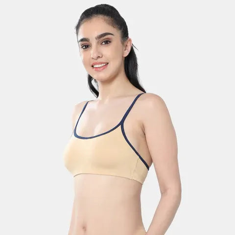 Envie girls beginners bra non padded non wired 3/4th coverage NVGB1103 nude navy soft comfortable training bra for teens