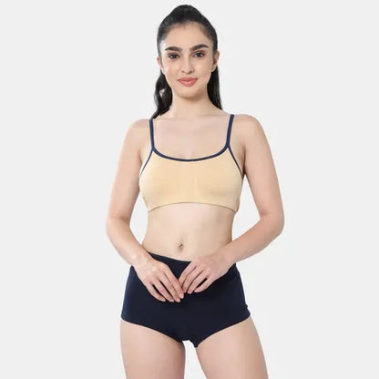 Envie girls beginners bra non padded non wired 3/4th coverage NVGB1103 nude navy soft comfortable training bra for teens