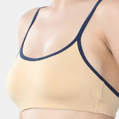 Envie girls beginners bra non padded non wired 3/4th coverage NVGB1103 nude navy soft comfortable training bra for teens