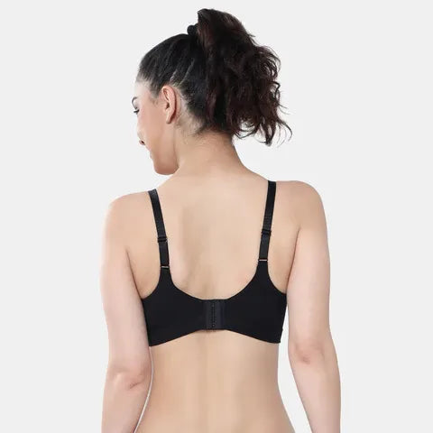 Black minimiser bra Envie non padded non wired 3/4th coverage comfortable everyday wear bra for women