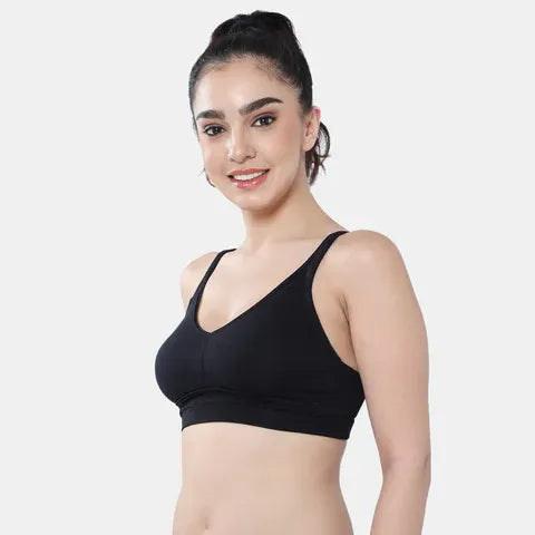 Black minimiser bra Envie non padded non wired 3/4th coverage comfortable everyday wear bra for women
