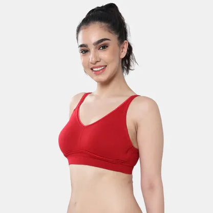 Seamless maroon minimiser bra Envie 3/4th coverage non wired lightweight smooth finish bra for women