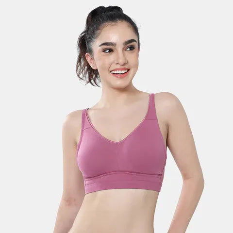 Envie minimiser bra non padded non wired 3/4th coverage NVB1104 wine smooth full coverage reducing bust everyday comfort bra for women