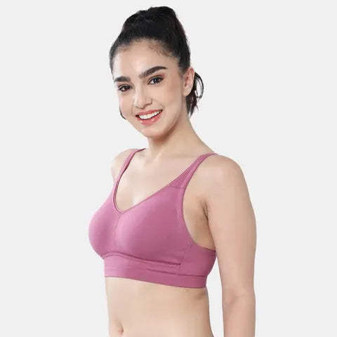 Envie minimiser bra non padded non wired 3/4th coverage NVB1104 wine smooth full coverage reducing bust everyday comfort bra for women