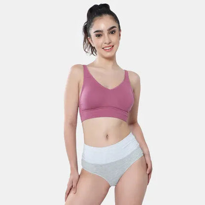 Envie minimiser bra non padded non wired 3/4th coverage NVB1104 wine smooth full coverage reducing bust everyday comfort bra for women