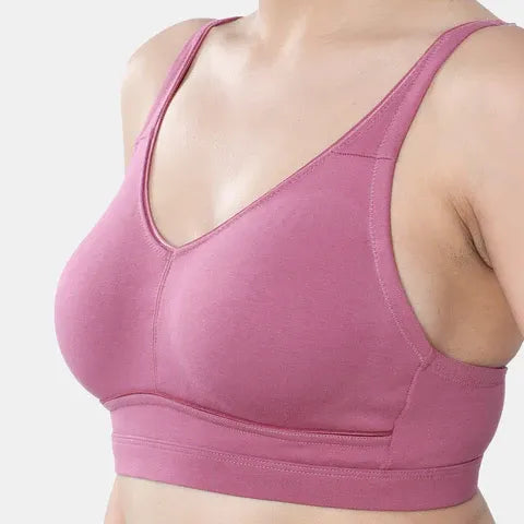 Envie minimiser bra non padded non wired 3/4th coverage NVB1104 wine smooth full coverage reducing bust everyday comfort bra for women