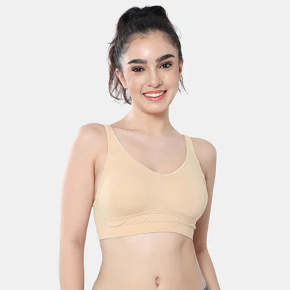 Non padded non wired minimiser bra Envie NVB1104 black breathable fabric everyday comfort bra for women