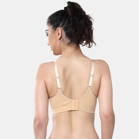 Non padded non wired minimiser bra Envie NVB1104 black breathable fabric everyday comfort bra for women