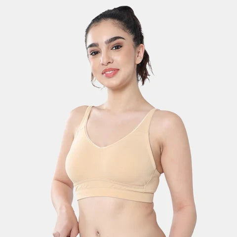 Non padded non wired minimiser bra Envie NVB1104 black breathable fabric everyday comfort bra for women