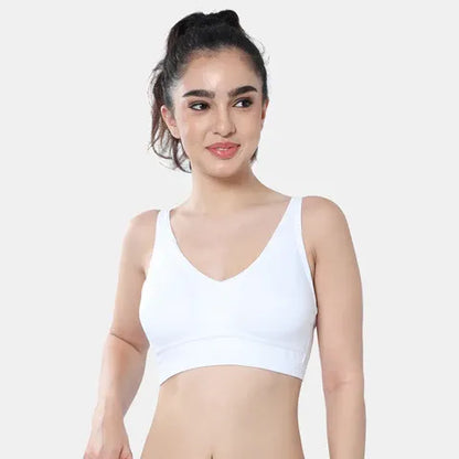 Envie 3/4th coverage minimiser bra white NVB1104 non padded non wired smooth fit reducing bust appearance bra