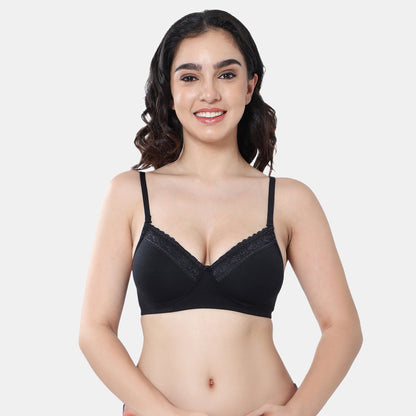 Envie Padded Non-Wired 3/4th Coverage T-Shirt Lace Bra