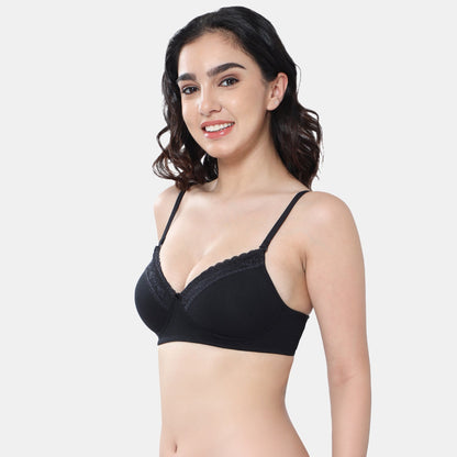 Envie Padded Non-Wired 3/4th Coverage T-Shirt Lace Bra