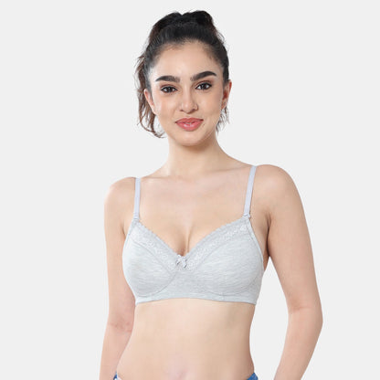 Envie Padded Non-Wired 3/4th Coverage T-Shirt Lace Bra