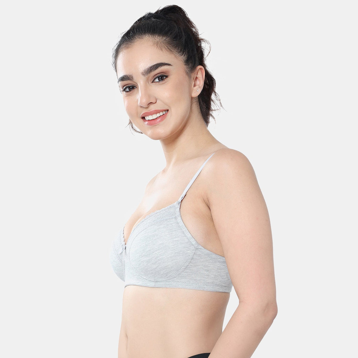 Envie Padded Non-Wired 3/4th Coverage T-Shirt Lace Bra