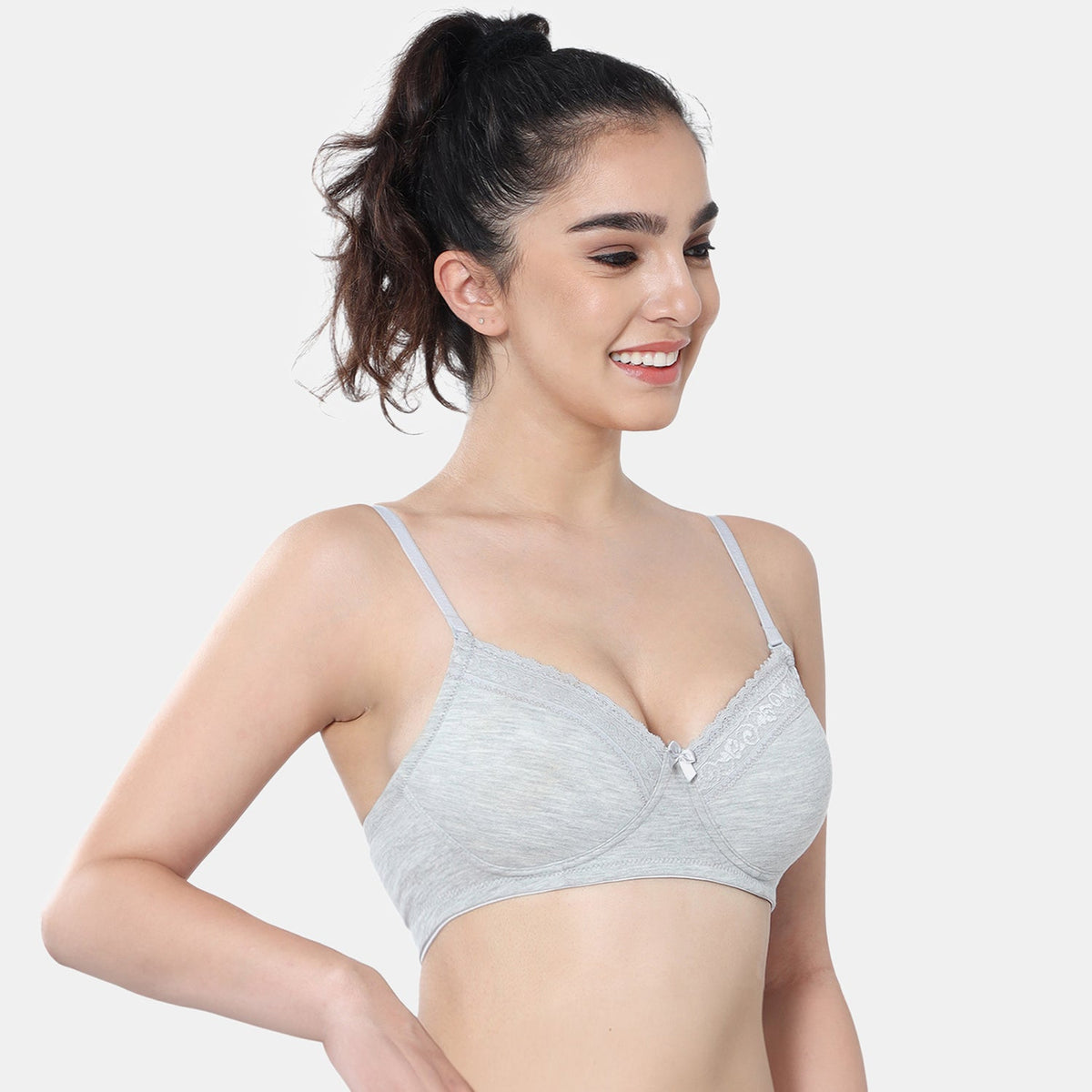 Envie Padded Non-Wired 3/4th Coverage T-Shirt Lace Bra