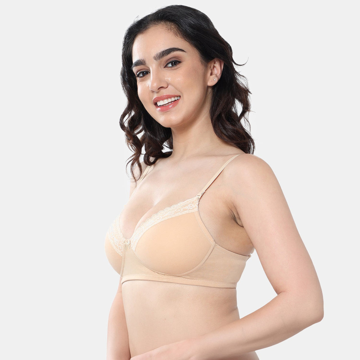 Envie Padded Non-Wired 3/4th Coverage T-Shirt Lace Bra