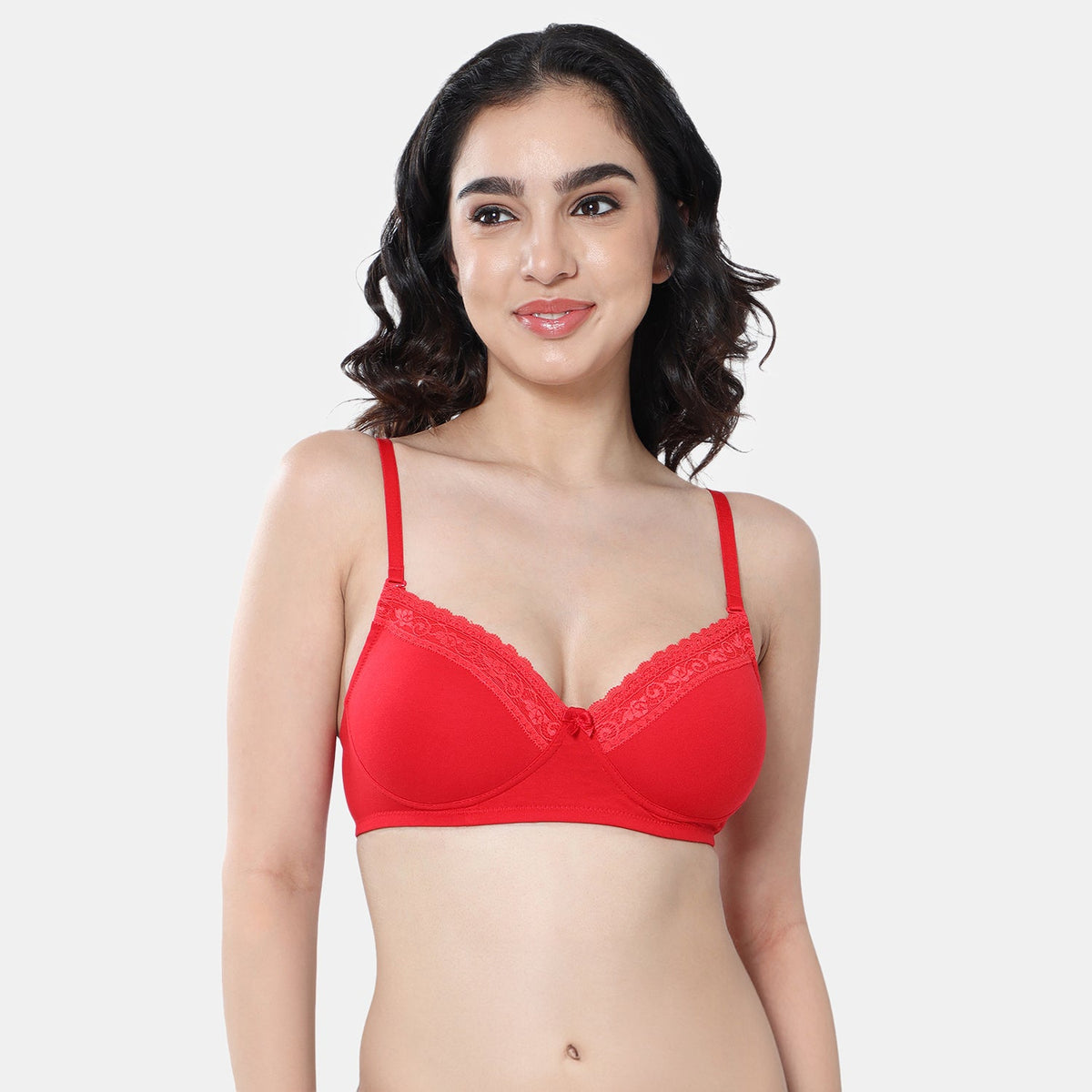 Envie Padded Non-Wired 3/4th Coverage T-Shirt Lace Bra