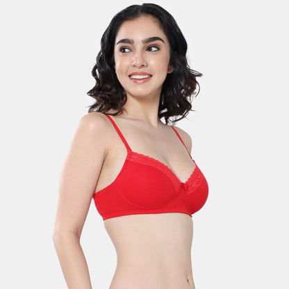 Envie Padded Non-Wired 3/4th Coverage T-Shirt Lace Bra