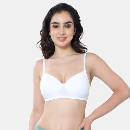 Envie Padded Non-Wired 3/4th Coverage T-Shirt Lace Bra