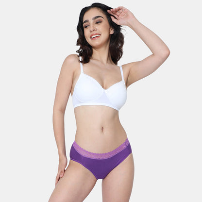 Envie Padded Non-Wired 3/4th Coverage T-Shirt Lace Bra