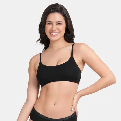 Jet black beginners bra Envie girls non padded non wired full coverage comfortable training bra for daily wear