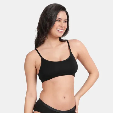 Jet black beginners bra Envie girls non padded non wired full coverage comfortable training bra for daily wear