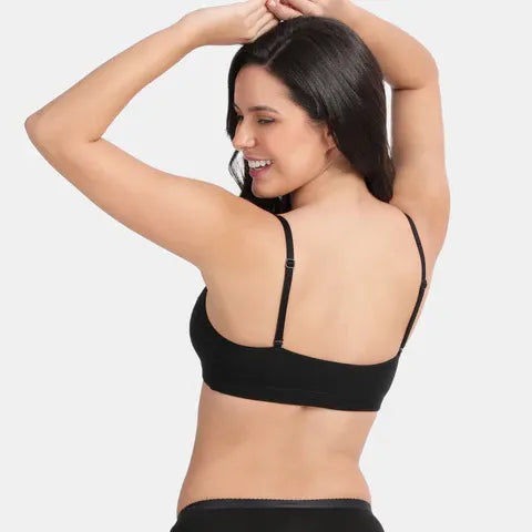 Jet black beginners bra Envie girls non padded non wired full coverage comfortable training bra for daily wear