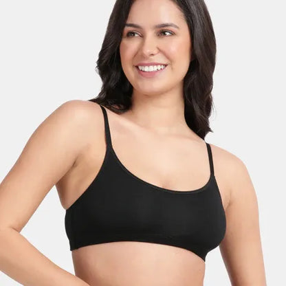 Jet black beginners bra Envie girls non padded non wired full coverage comfortable training bra for daily wear