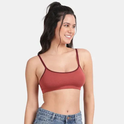 Soft comfortable girls bra light maroon Envie full coverage non wired non padded lightweight beginners bra for teens