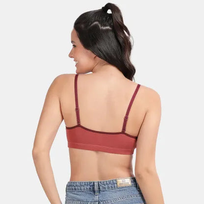 Soft comfortable girls bra light maroon Envie full coverage non wired non padded lightweight beginners bra for teens