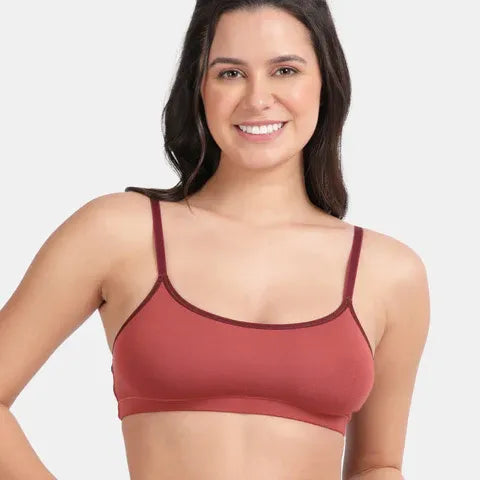 Soft comfortable girls bra light maroon Envie full coverage non wired non padded lightweight beginners bra for teens