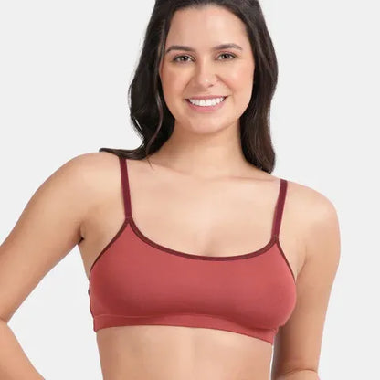 Soft comfortable girls bra light maroon Envie full coverage non wired non padded lightweight beginners bra for teens