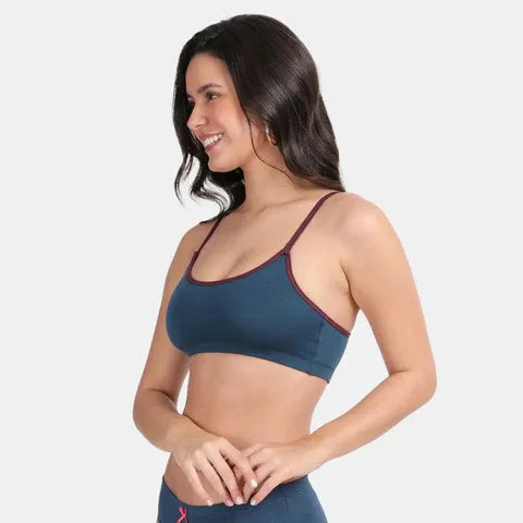Soft comfortable girls bra majolica blue Envie full coverage non wired non padded lightweight beginners bra for teens