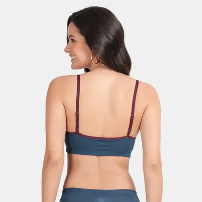 Soft comfortable girls bra majolica blue Envie full coverage non wired non padded lightweight beginners bra for teens