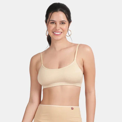 Envie girls training bra beige NVGB1008 non wired non padded soft fabric full coverage beginners bra for teens