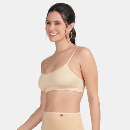 Envie girls training bra beige NVGB1008 non wired non padded soft fabric full coverage beginners bra for teens
