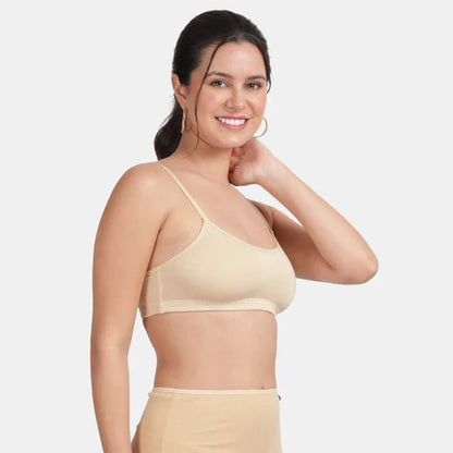 Envie girls training bra beige NVGB1008 non wired non padded soft fabric full coverage beginners bra for teens