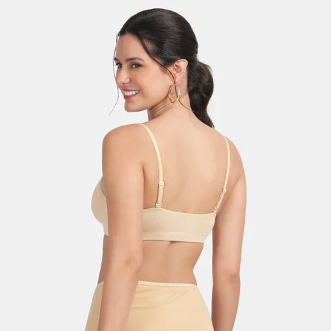 Envie girls training bra beige NVGB1008 non wired non padded soft fabric full coverage beginners bra for teens
