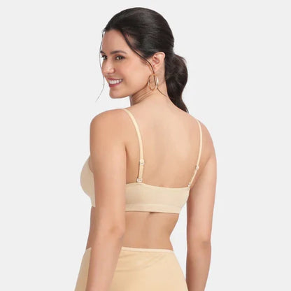 Envie girls training bra beige NVGB1008 non wired non padded soft fabric full coverage beginners bra for teens