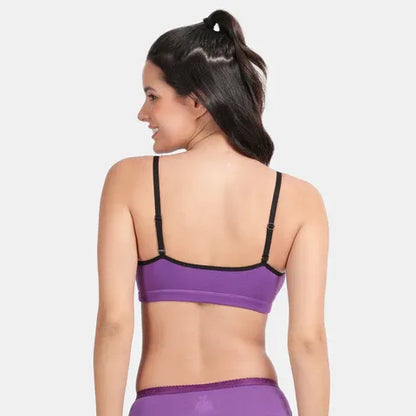 Envie girls beginners bra non padded non wired full coverage NVGB1008 purple soft comfortable training bra for teens