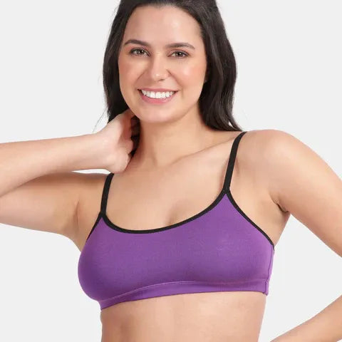 Envie girls beginners bra non padded non wired full coverage NVGB1008 purple soft comfortable training bra for teens