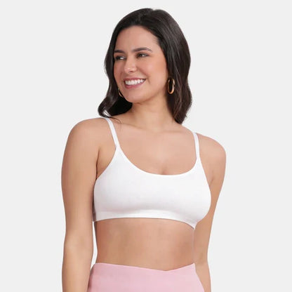 Envie girls training bra white NVGB1008 non wired non padded soft fabric full coverage beginners bra for teens