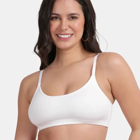 Envie girls training bra white NVGB1008 non wired non padded soft fabric full coverage beginners bra for teens