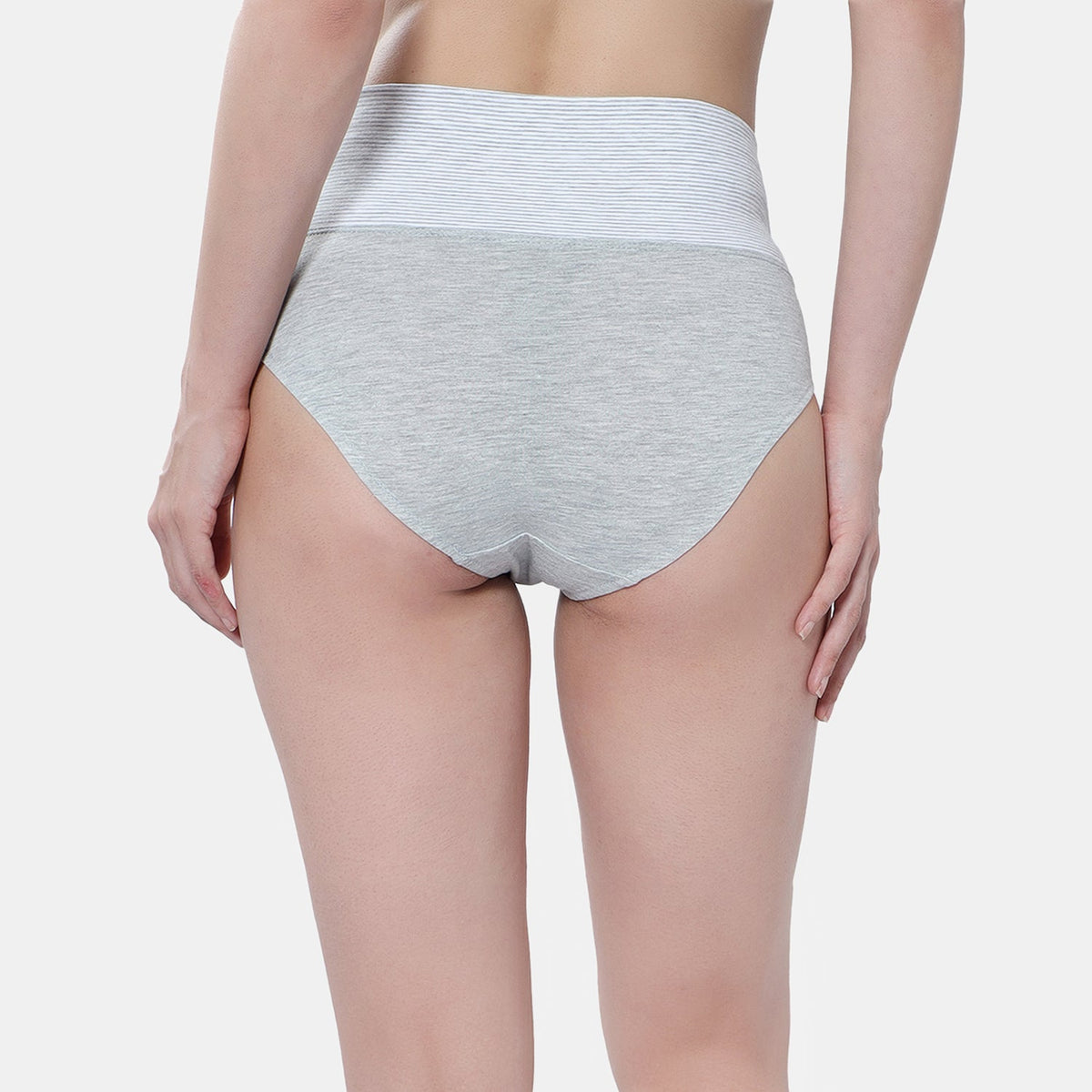 Grey melange high-rise tummy tucker panty for firm control - Envie NVP2024