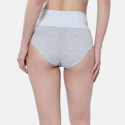 Grey melange high-rise tummy tucker panty for firm control - Envie NVP2024