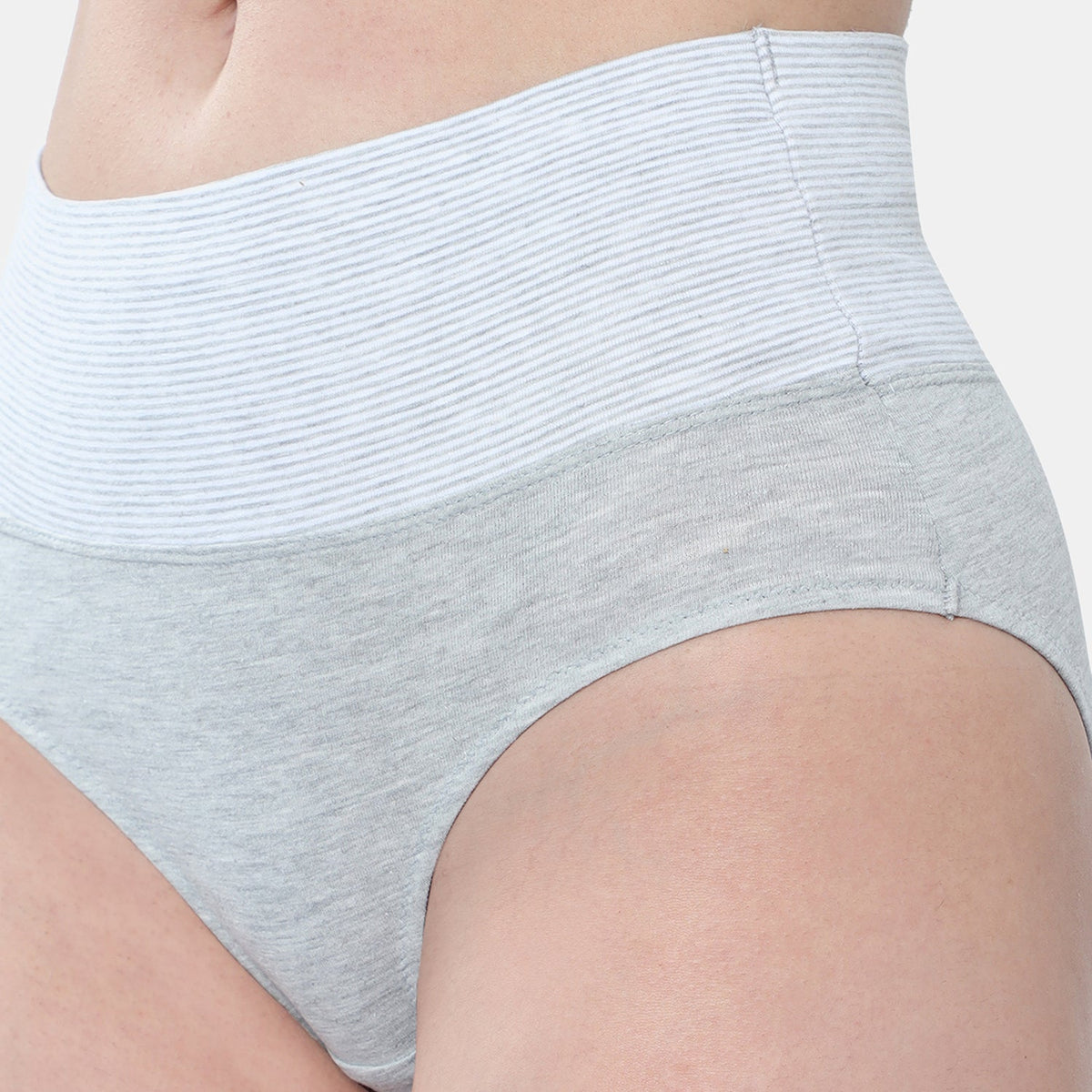 Grey melange high-rise tummy tucker panty for firm control - Envie NVP2024